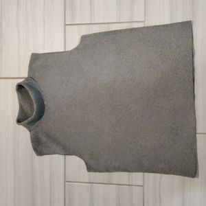 Talbots XL Heather Grey Sleeveless Turtleneck Sweater